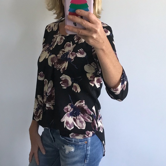 Black Floral Top - Picture 3 of 7